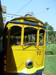 
Tram No 10 at Centro terminus, Santa Teresa tramway, Rio de Janeiro, September 2008